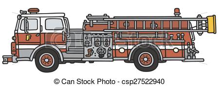 450x177 Firetruck Hand Drawing Of A Classic Fire Truck - Fire Truck Drawing