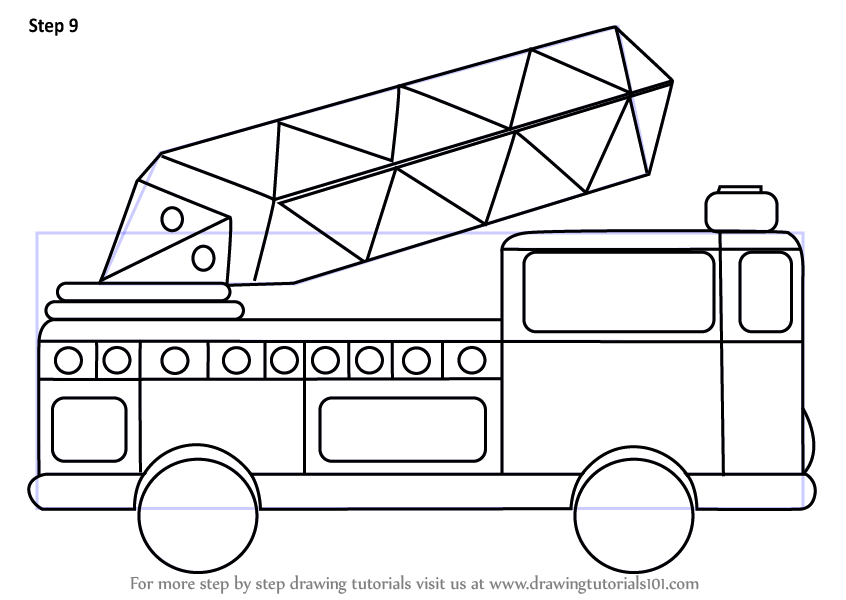 846x600 Learn How To Draw Firetruck For Kids - Fire Truck Drawing