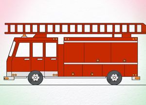 300x217 How To Draw Fire Truck Art For Kids, Art - Fire Truck Drawing