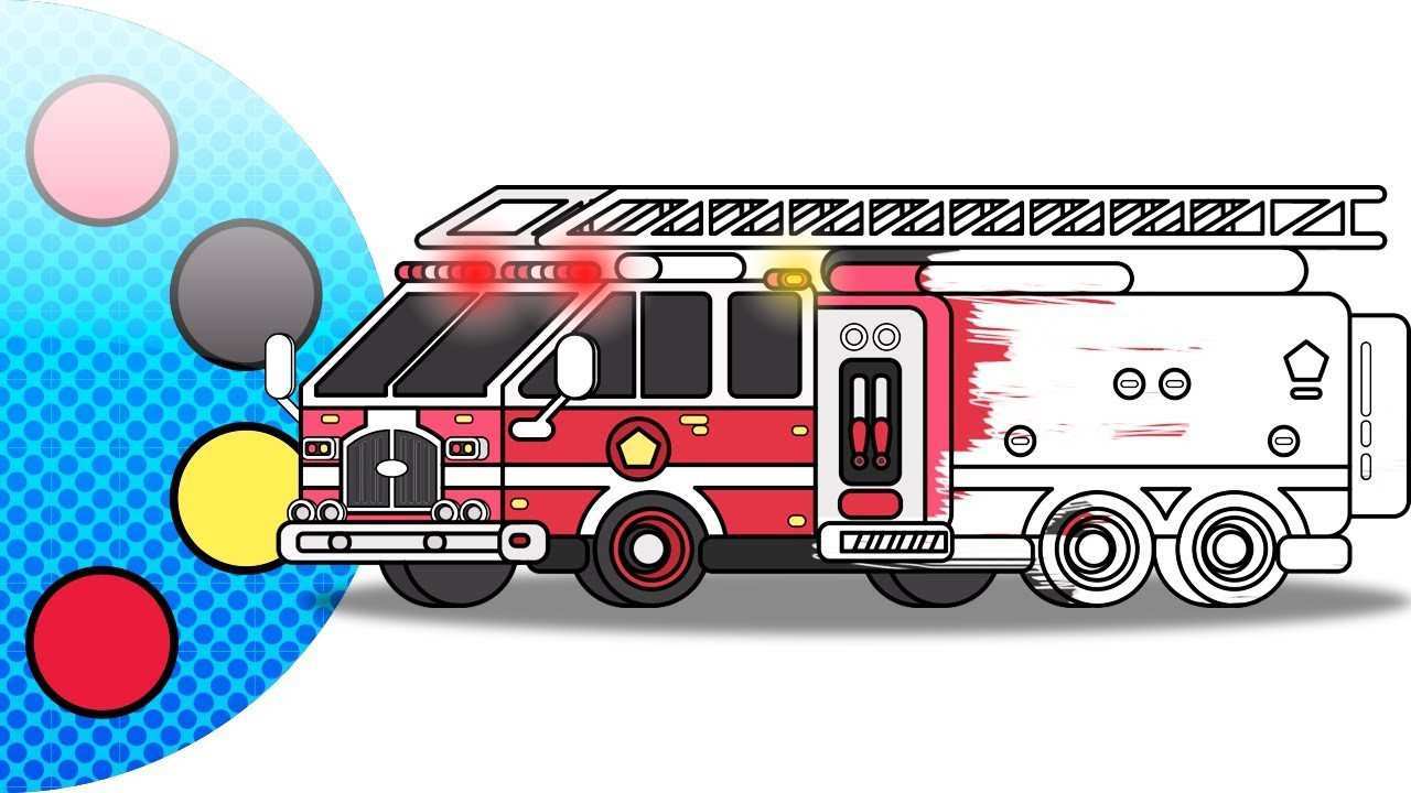 1280x720 Dump Truck Coloring Pages Fresh Fire Truck Coloring - Fire Truck Drawing For Kids