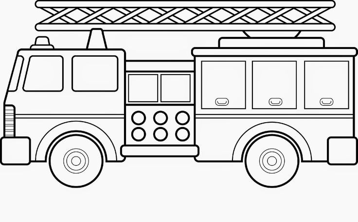 736x458 Free Printable Fire Truck Coloring Pages For Kids Winter - Fire Truck Drawing For Kids