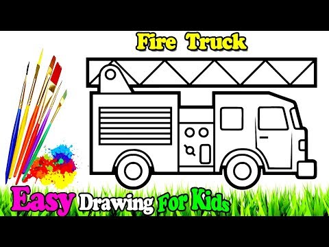 480x360 Painting And Drawing For Kids On How To Draw Fire Truck For Kids - Fire Truck Drawing For Kids