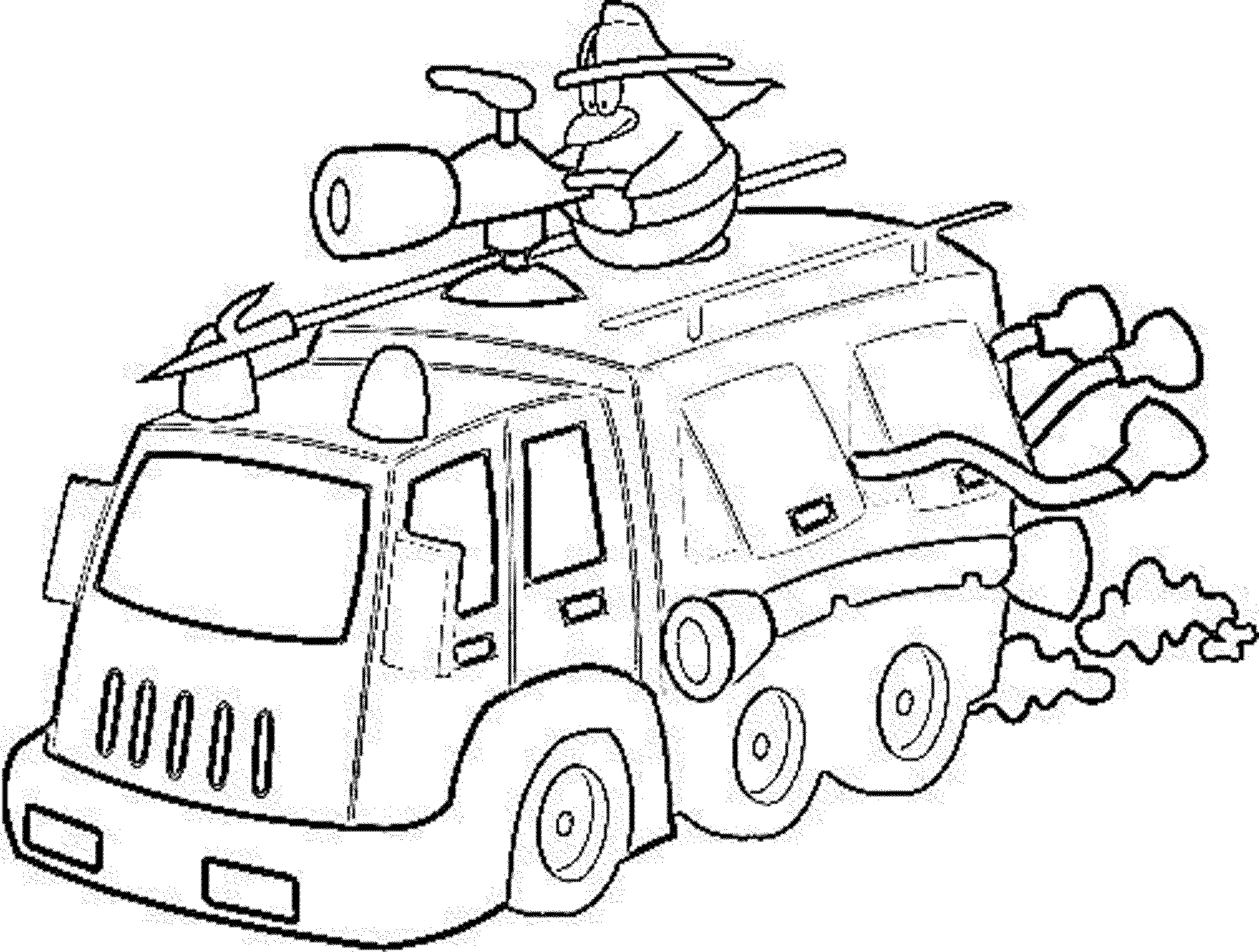 2000x1512 Print Download - Fire Truck Drawing For Kids