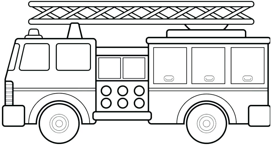 960x518 Coloring Pages Online For Adults Unicorn Halloween Disney Fire - Fire Truck Drawing For Kids