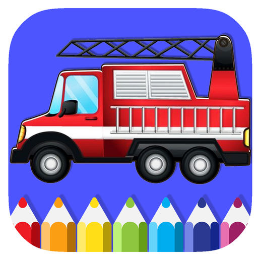 512x512 Draw Fire Truck Coloring Book Game For Kids - Fire Truck Drawing For Kids