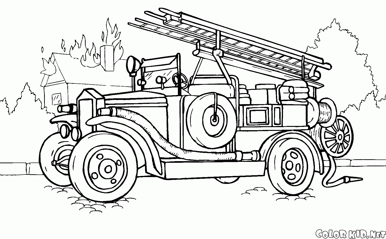 1645x1019 Firetruck - Fire Truck Drawing Pictures