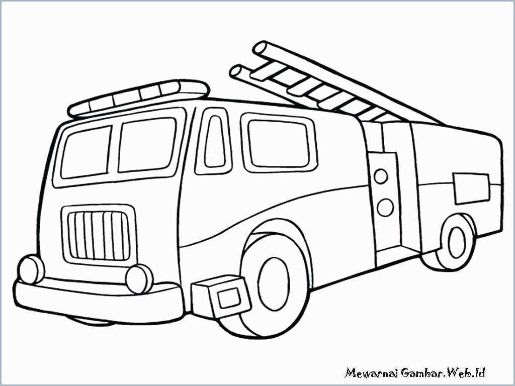 1024x768 Simple Fire Truck Coloring - Fire Truck Drawing Pictures