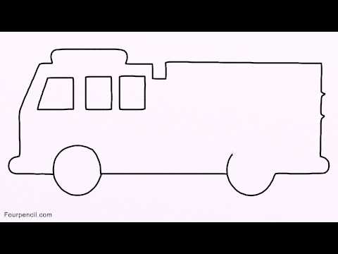 480x360 How To Draw Cartoon Fire Engine Drawing Step - Fire Truck Drawing Pictures