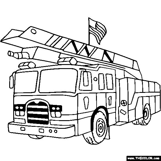 Fire Truck Line Drawing at PaintingValley.com | Explore collection of ...