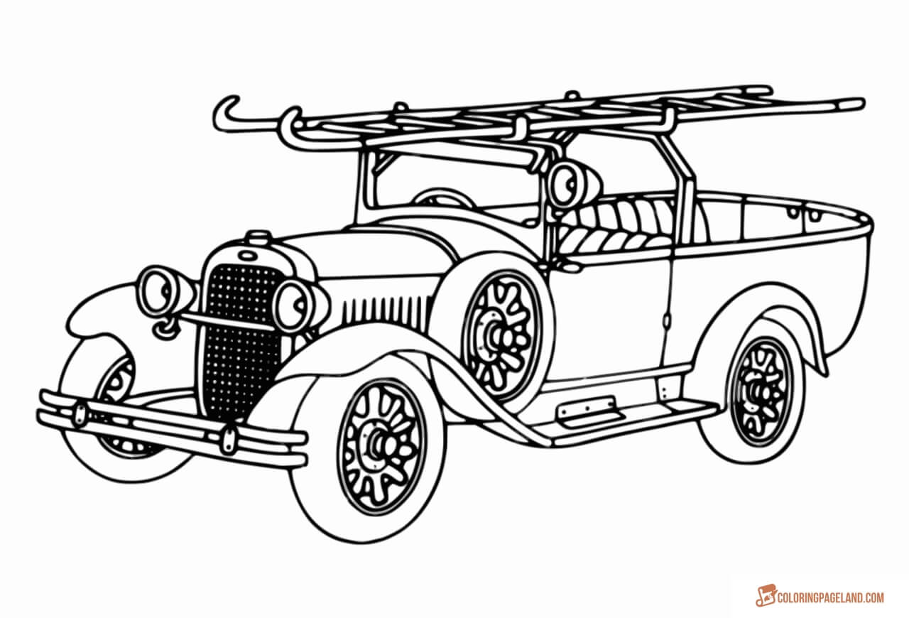 1280x870 Fire Truck Coloring Pages - Fire Truck Line Drawing