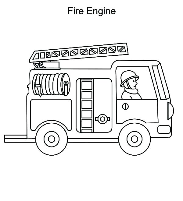 Fire Truck Line Drawing at PaintingValley.com | Explore collection of ...