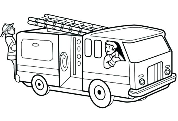 600x408 Free Fire Truck Coloring Pages Printableimage Photo Albumfire - Fire Truck Line Drawing