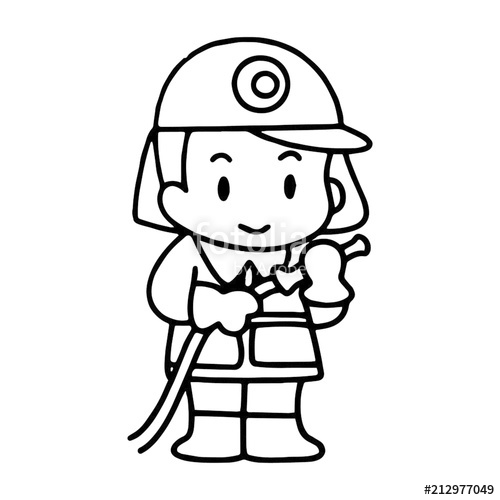 Firefighter Cartoon Drawing at PaintingValley.com | Explore collection ...