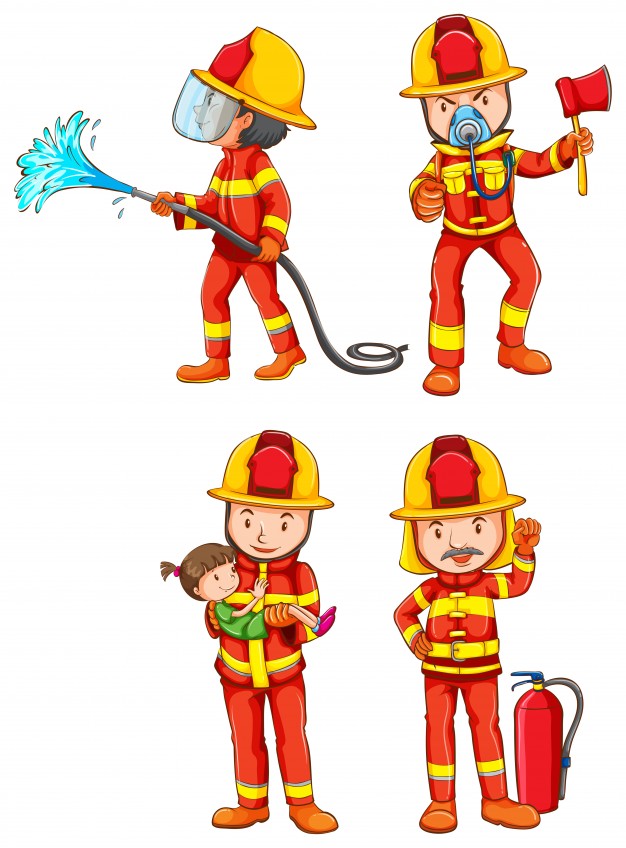 626x848 Fireman Vectors, Photos And Free Download - Firefighter Cartoon Drawing