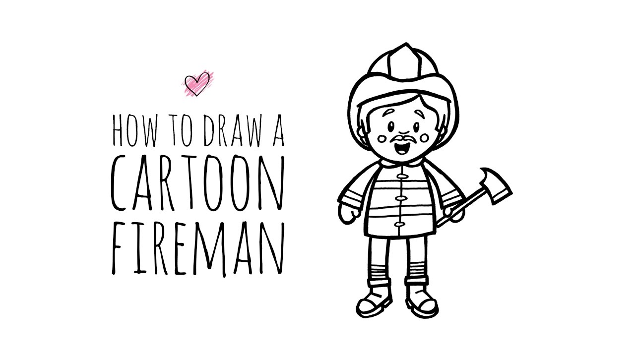 1280x720 How To Draw A Cartoon Fireman - Firefighter Cartoon Drawing