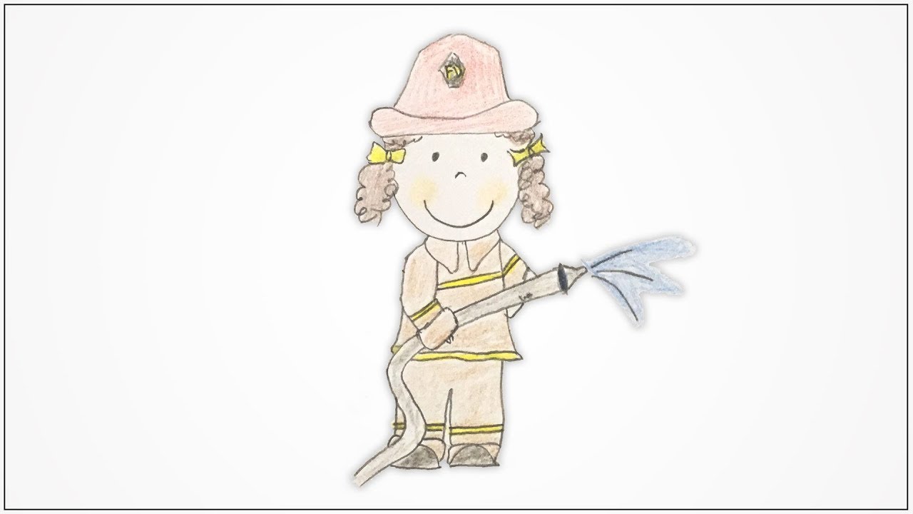 1280x720 How To Draw Community Helpers - Firefighter Cartoon Drawing