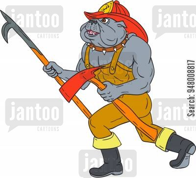 400x364 Fire Axe Cartoons - Firefighter Cartoon Drawing