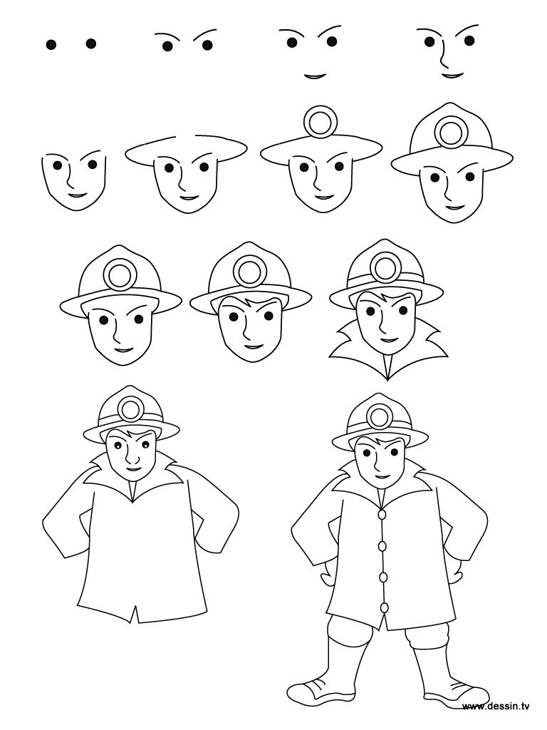 768x1024 En Brandmand How To Draw A ! - Firefighter Cartoon Drawing