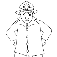 200x200 Drawing Fireman - Firefighter Drawing