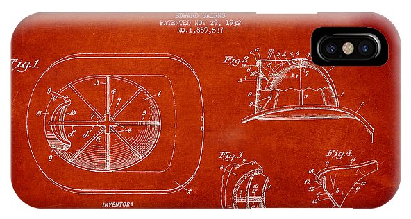 592x316 Vintage Firefighter Helmet Patent Drawing From Iphone X Case - Firefighter Helmet Drawing