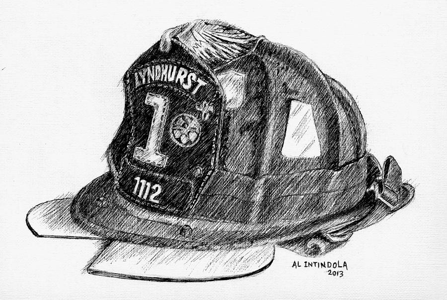 Fire Helmet Drawing - Firefighter Helmet Drawing. 