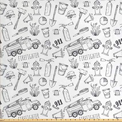425x425 lunarable fire truck fabric - Firefighter Truck Drawing