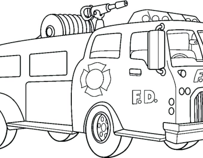 Firefighter Truck Drawing at PaintingValley.com | Explore collection of ...