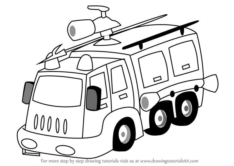 800x567 Learn How To Draw A Fire Fighter Truck - Firefighter Truck Drawing