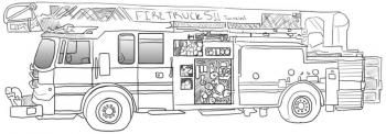 350x122 how to draw a fire truck all pins need to sort drawings, fire - Firefighter Truck Drawing