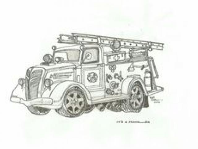 640x480 drawn truck firefighter - Firefighter Truck Drawing