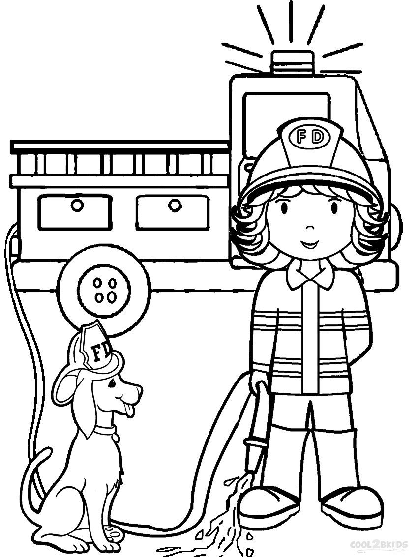 850x1133 Easy Fire Truck Coloring Pages Printable Coloring - Firefighter Truck Drawing