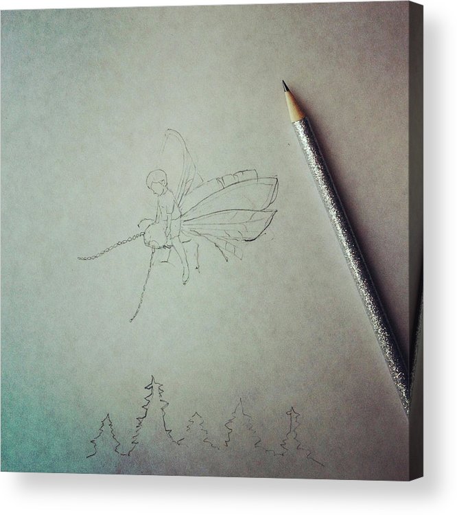 666x750 Firefly Drawing Acrylic Print - Firefly Drawing