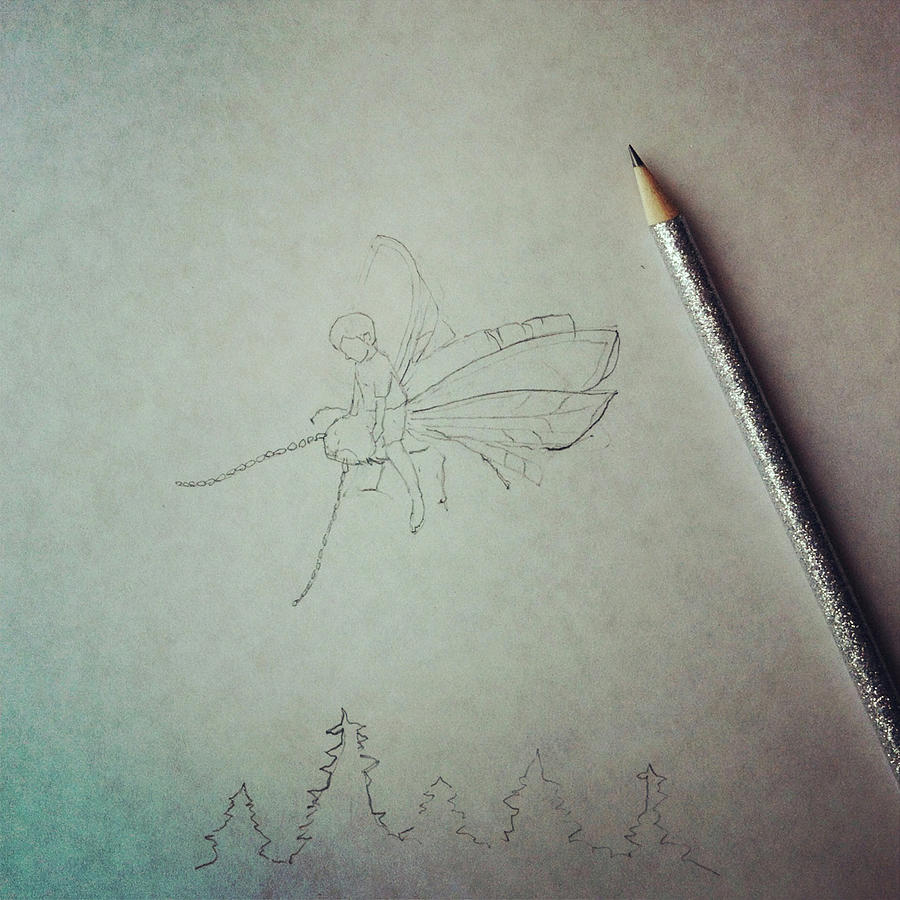 900x900 Firefly Drawing Photograph - Firefly Drawing