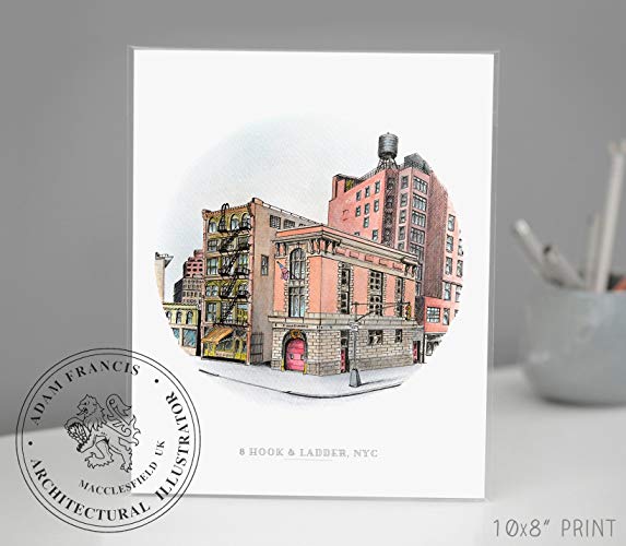 573x500 Ghostbusters Hook Ladder Firehouse Nyc Art Print High - Firehouse Drawing