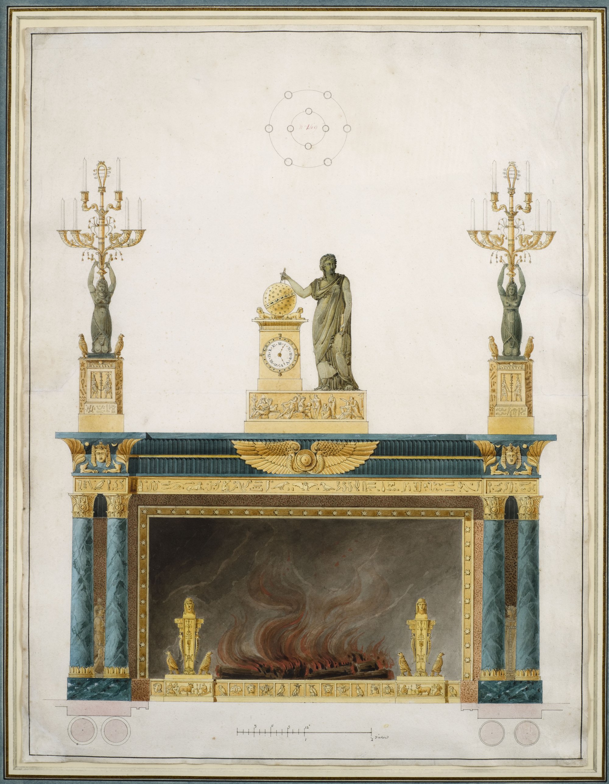 2000x2576 Archives, Or Ardor The Shatwell Project Drawings Drawing - Fireplace Drawing