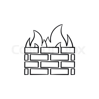 320x320 Firewall Sketch Icon For Web, Mobile Stock Vector Colourbox - Firewall Drawing