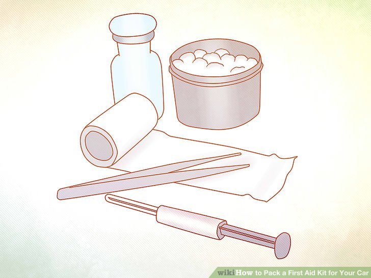 728x546 how to pack a first aid kit for your car steps - First Aid Kit Drawing