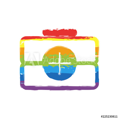 500x500 first aid kit, outline symbol drawing sign with lgbt style, seven - First Aid Kit Drawing