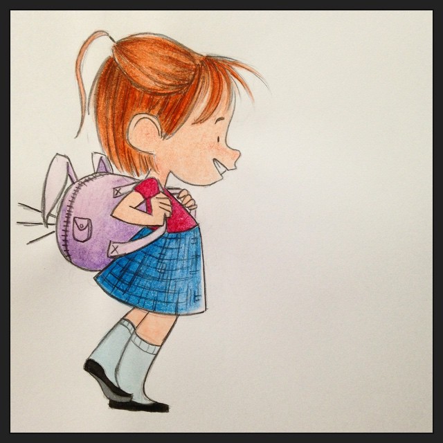 640x640 danielle pioli first day of school! she's excited and a little - First Day Of School Drawing