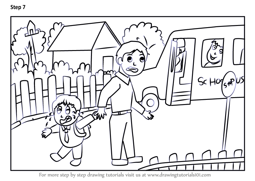 846x600 Step - First Day Of School Drawing