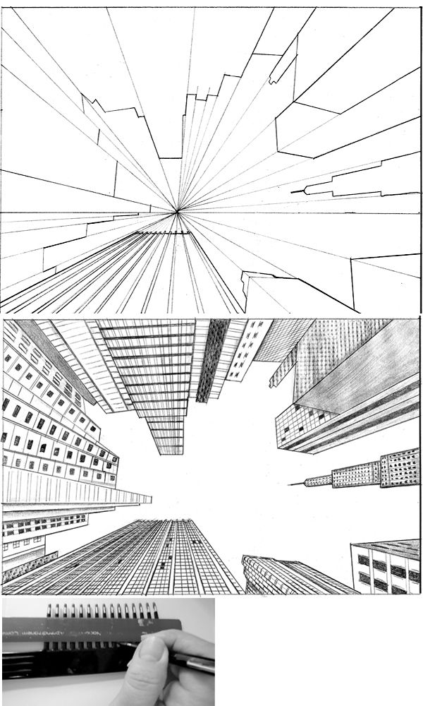 600x1000 Tutorial City In Perspective - First Person Perspective Drawing