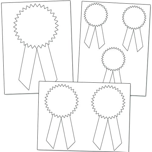 500x500 first place award ribbon template three blue awards - First Place Ribbon Drawing