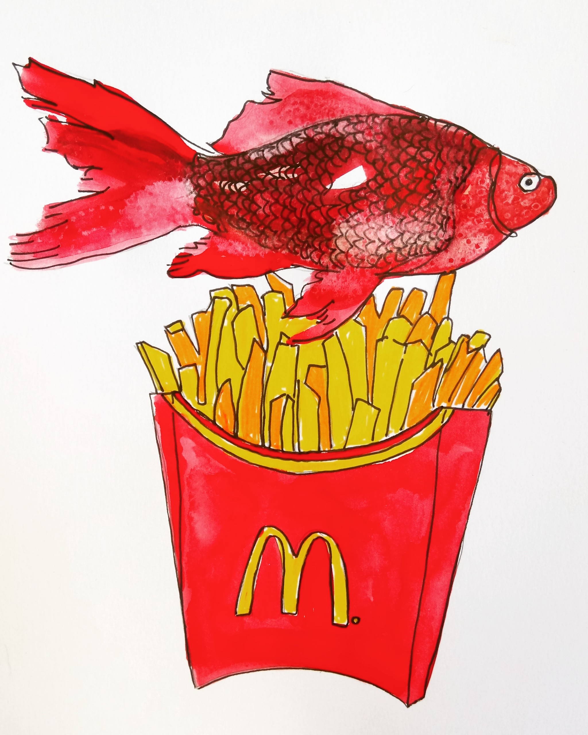 Fish And Chips Drawing at Explore collection of