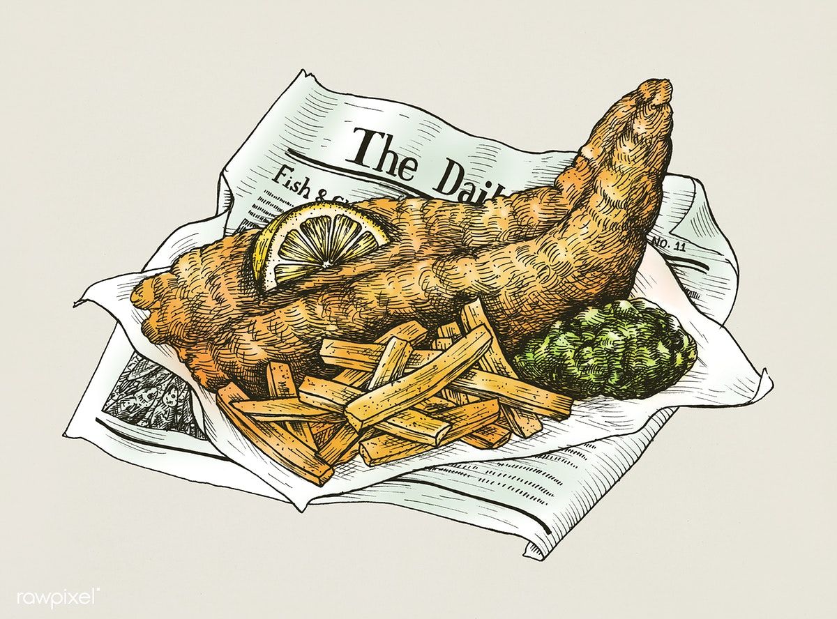 Fish And Chips Drawing at Explore collection of