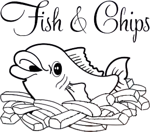306x269 Plan The Occasion - Fish And Chips Drawing
