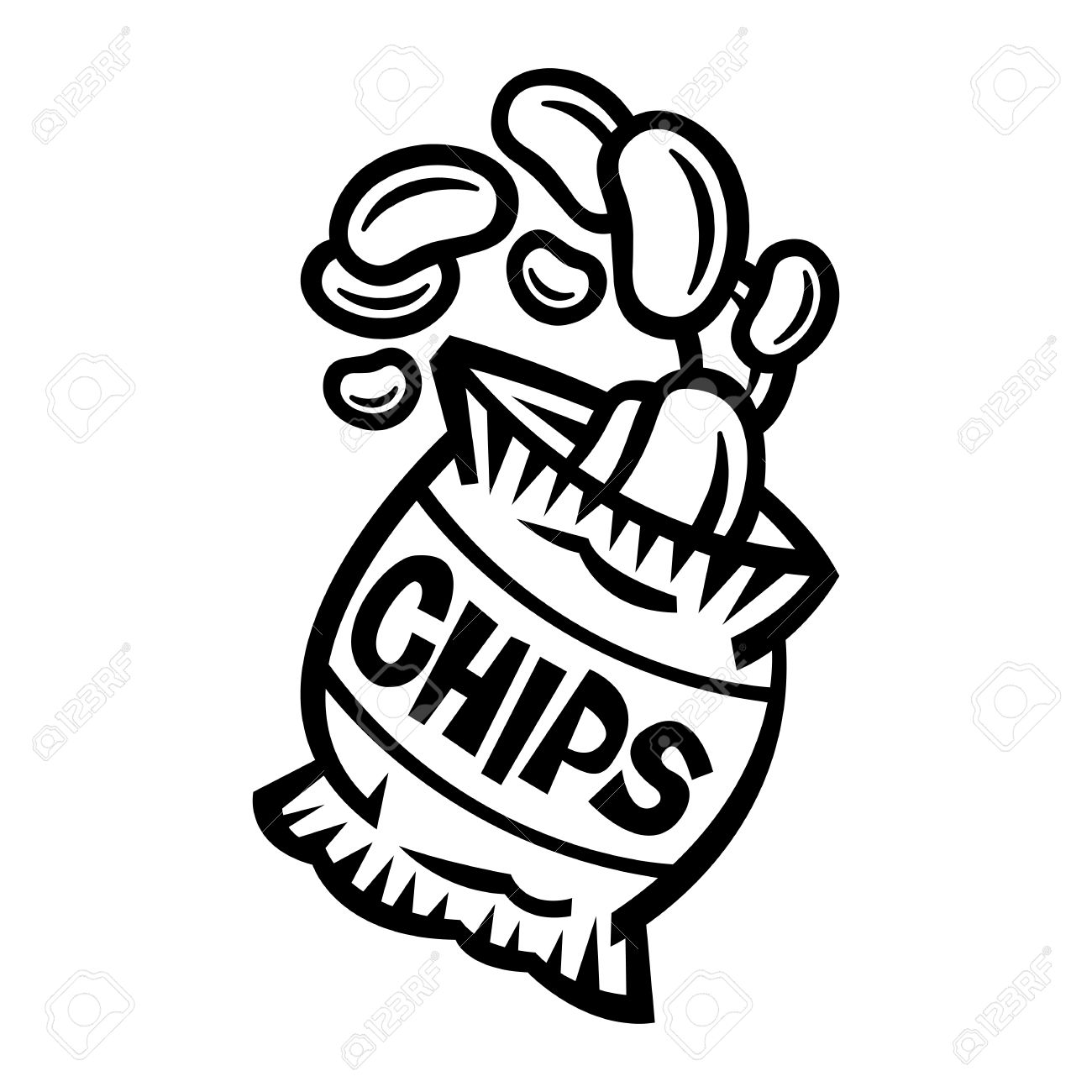 1300x1300 Potato Chips Clipart Fish And Chip - Fish And Chips Drawing