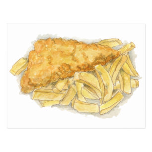 307x307 Fish And Chip Postcards Zazzle Ca - Fish And Chips Drawing