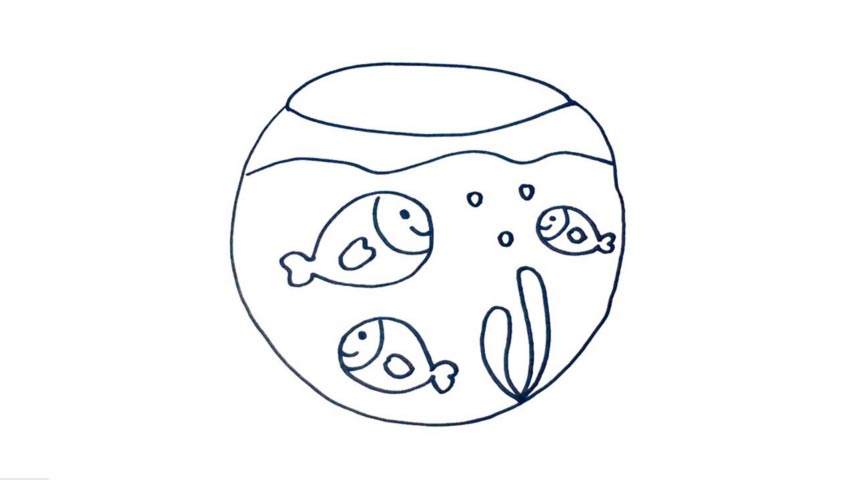 854x480 How To Draw A Fishbowl - Fish Bowl Drawing