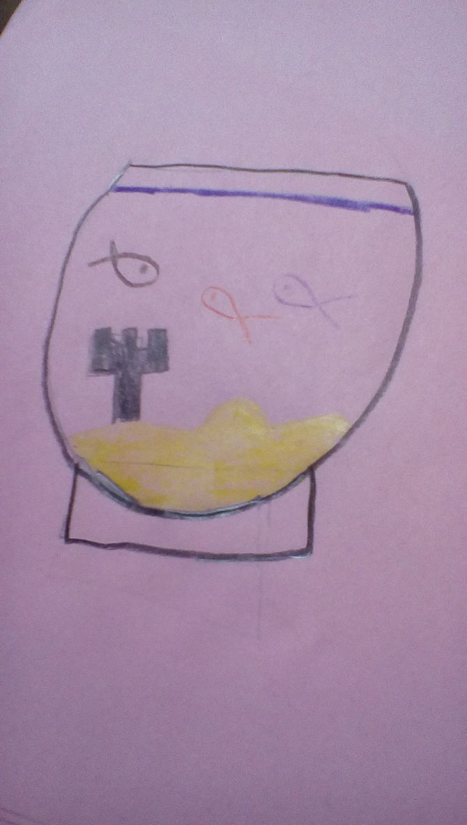 670x1182 How To Draw A Fish Bowl Steps - Fish Bowl Drawing