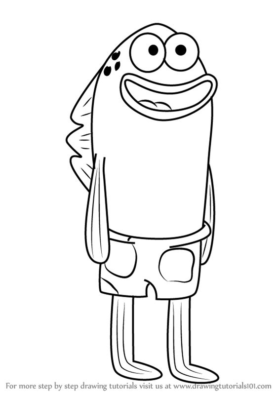567x800 learn how to draw sandals fishbowl from spongebob squarepants - Fish Bowl Drawing